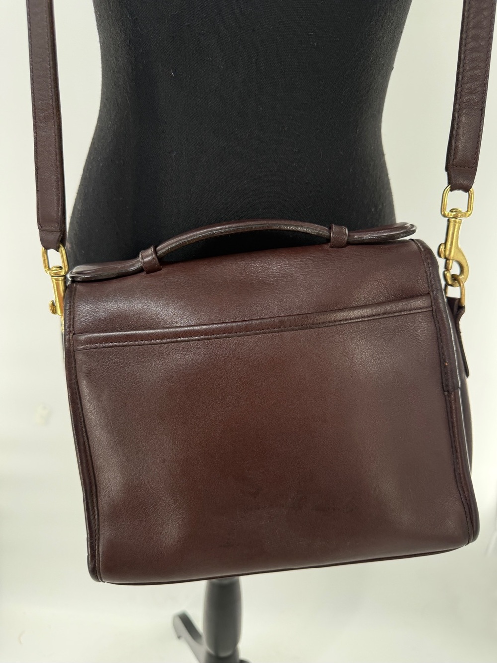 Coach Court Vintage Brown Glove Tanned Leather Top Handle Crossbody Bag D2P-9870 - Picture 6 of 17